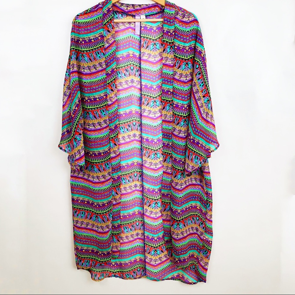 🌷ALYA | Semi-Sheer Open Front Kimono Duster - Picture 1 of 4